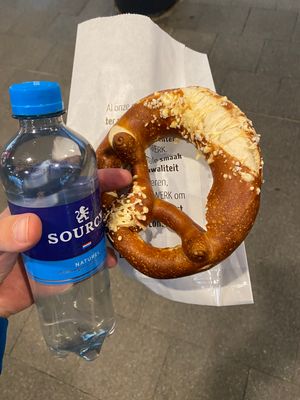 Pretzel and water